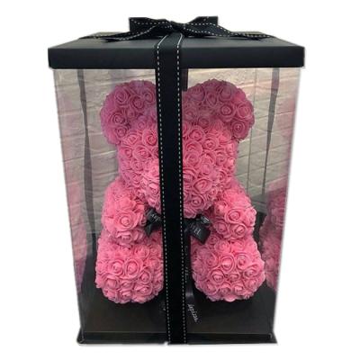 China Realistic Handmade Artificial Teddy Rose Bear For Valentine Gift for sale