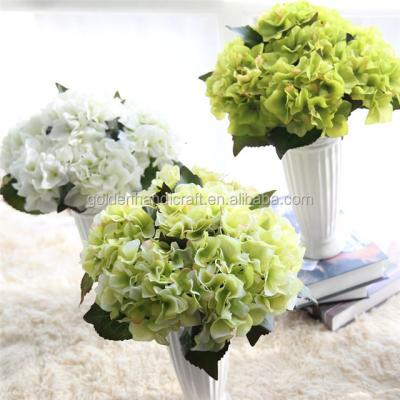 China Wholesale Artificial Flower Silk White Hydrangea Hydrangeas Flower For Wedding for sale