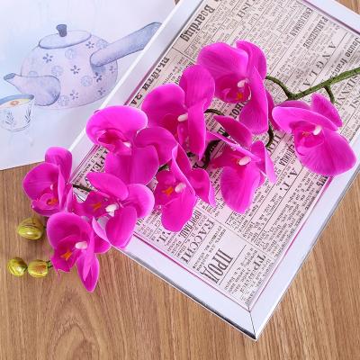 China Wholesale Artificial Flower Artificial Flowers 9 Heads Latex Butterfly Orchid Flowers for sale