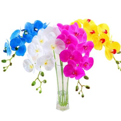 China Cheap Lifelike 7 Flower Heads Dendrobium Orchid Plants Artificial Latex Orchid for sale