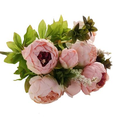 China Home decoration; Wedding decoration; Holiday decoration. artificial silk peony flower bouquet for home decoration for sale