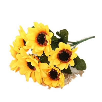 China Home decoration; hotel decoration QSLH-W080 artificial sunflower outdoor artificial plastic flowers for home and sunflower for sale