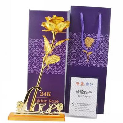 China Wholesale Valentine's Day Gift 24K Gold Foil High Quality Rose On Sale for sale