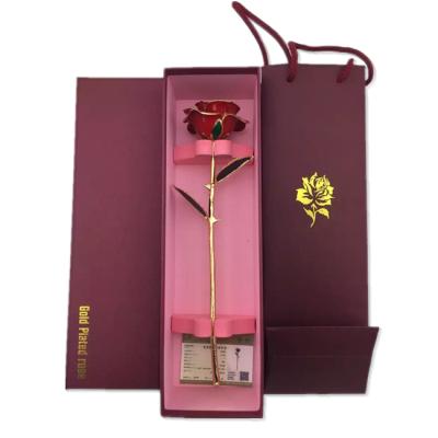 China Realistic 24K Gold Dipped Real Rose / Real Rose Dipped In Gold /Gold Plated Natural Rose for sale