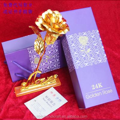 China Artificial Flower Rose Flower 24k Gold Rose For Valentine's Day Gift for sale