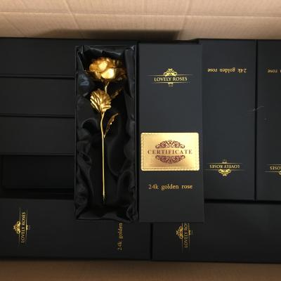 China Valentine's Day ; Gold Rose Flower of the 24k Rose Customize Gift Box Valentine's Day Artificial Gold Hot Selling Mother's Day QSLH-W580 for sale