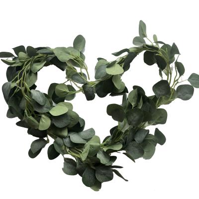 China Wedding/home/hotel artificial green eucalyptus decoration S0062 Silk vine sales Amazon leaves garlands for wedding home decoration for sale