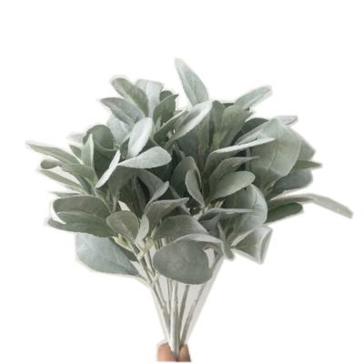 China About 14 leaves per group QSLH-PE052 Floating Decorative Leaf Flower Garland Leaves Artificial Lambs Ear Greenery Leaves for sale