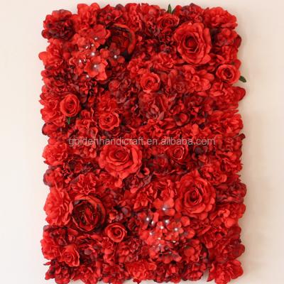 China Artificial Flower Background Decoration Silk Roses Beautiful Flower Wall For Wholesale for sale