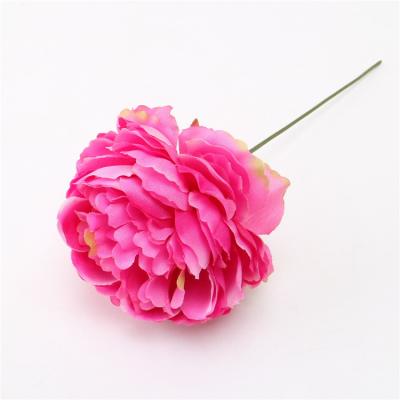 China plaza wedding decor 8 cm rose artificial peony silk flower heads for wedding wall for sale