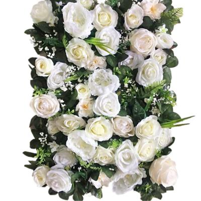 China Realistic Artificial Fabric Flower Wall Backdrop Wedding Decoration for sale