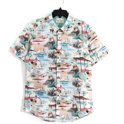 China Customized Formal Men's Anti-Pilling Floral Hawaiian Style Digital Print Short Sleeve Shirt for sale