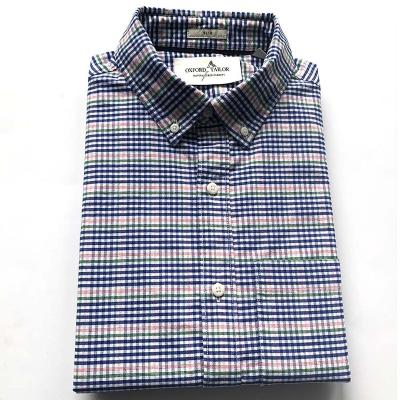 China Breathable Hot Sale Plus Size Mens Single Button Shirts Plaid Shirts Branded Shirts Mens 100% Cotton for sale