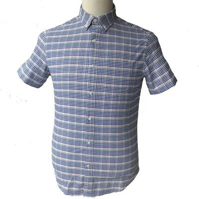 China Breathable Cotton Spandex Casual Plaid Plus Size Oxford Slim Fit Button Down Designer Check Plus Size Shirts For Men for sale