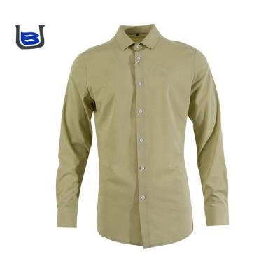 China New Breathable Custom Solid Casual Teak Melting Colorful Seamless Lapel Mens Polyester Shirt for sale