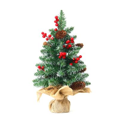 China Fairy String Lights PVC LED 45CM Mini Christmas Tree 60CM Artificial for Holiday Party Christmas Decoration Supplies for sale