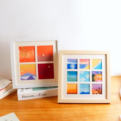 China Square Wooden Photo Frame Square Folding Cute Art Photo Frame Modern Photo Framehigh quality for sale