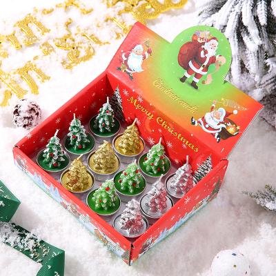 China Birthdays Christmas Tree Scented Candle Gift Set With Lid Santa Scent Luxury Candle Gift Box for sale