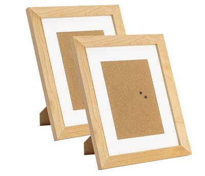 China Home decoration .office wall mount hardwood 8x10 picture frame 2 pack real wood photo frames decorative for sale