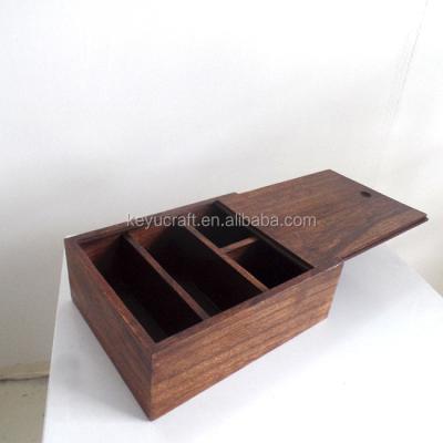 China Handmade Antique Sliding Wooden Lid Stirage Box for sale