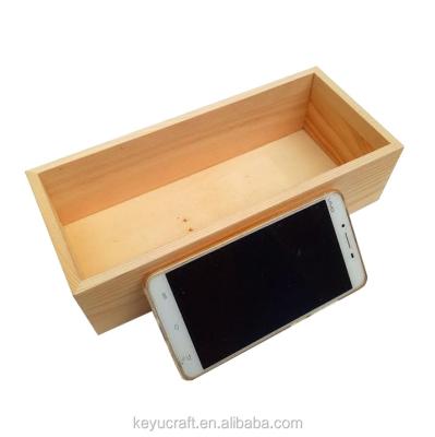 China Narrow viable and long wooden storage box without lid for sale