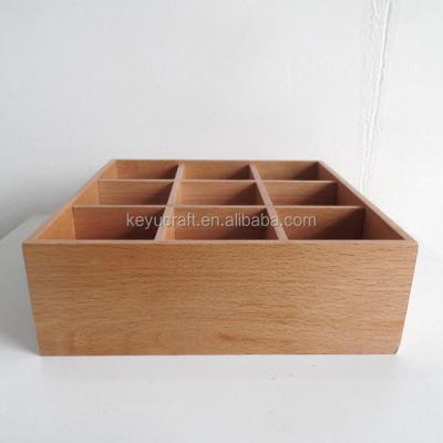 China Handmade wooden tea bag tray with 9 compartments for sale