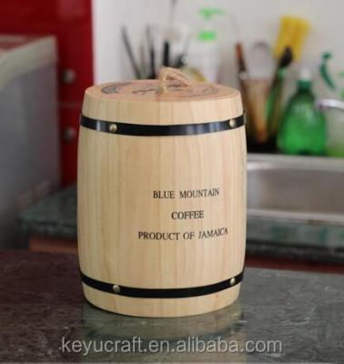 China Gift Packing Cheap Handmade Wooden Barrel For Coffee Packing for sale