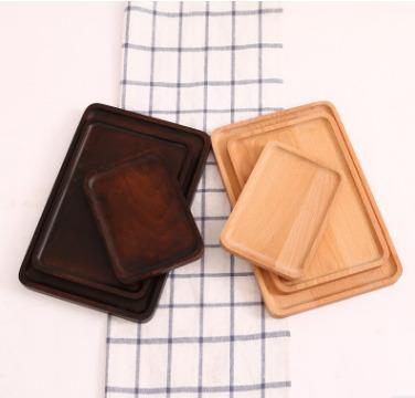 China China Square Beech Restaurant Breakfast Tray Bread Tray Wooden Fruit Dessert Disc Solid Wood Pizza Tray for sale