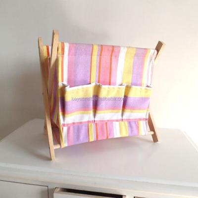 China Magazine Rack Magazine Rack Fabric in Foldable Wooden Rack for sale