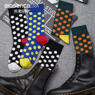 China Custom Happy Colorful Style QUICK DRY 3 Pairs 3 Pairs Socks Dots Design Antibacterial No Smell Crew Socks For Women Ladies Girls Gift Set for sale