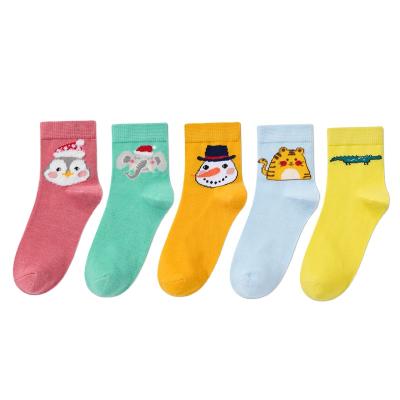 China Sporty Cute Soft Breathable Antibacterial Deodorant Animal Pattern Socks Baby Girl And Boy Kid Children Socks for sale