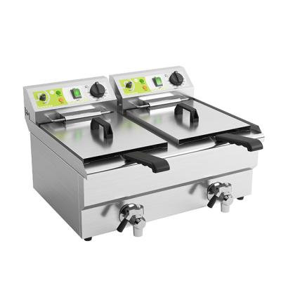 China Professional Restaurant Counter Top Stainless Steel Electric Fryer with Tank and Basket for sale