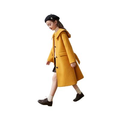 China Wholesale Anti-wrinkle Ladies Wool Coat Winter Solid Color Pocket Camel Anorak Buttoned Long Coat for sale