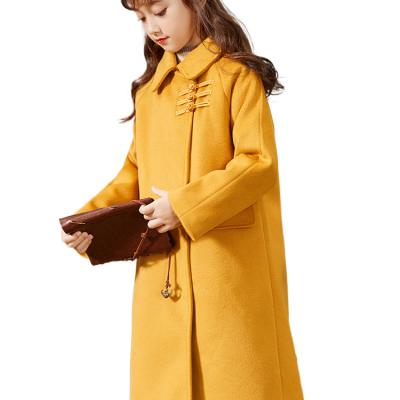 China 2021 Autumn and Winter Girls Woolen Girl's Windproof Coat Long Sleeved Casual Woolen Coat for sale