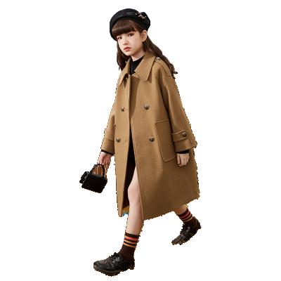 China Hot-selling Anti-wrinkle autumn and winter ladies woolen coat wool long cross trench coat long for sale