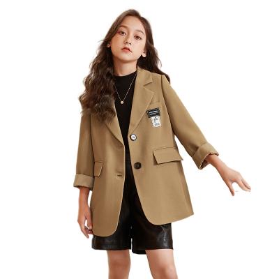 China wholesale Anti-wrinkle new and autumn girl spring suit jacket polyester double button suit jacket for sale