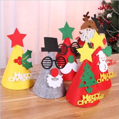 China Fashion Custom DIY Christmas Felt Santa Hats Decoration Kids Christmas Hat for sale