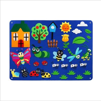 China DIY TOY Kids Flannel Felt Board stories set under sea world animal shark figure big wall Hang Interactive Learning Kits for sale