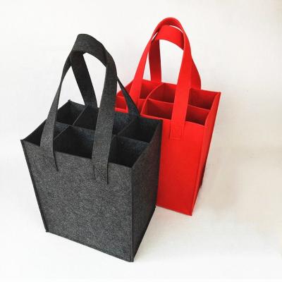 China Wholesale Portable Felt Red Wine Tote Bag for sale