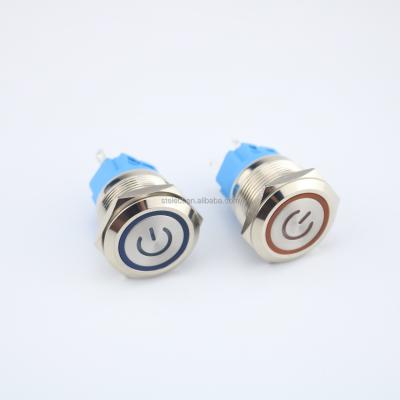 China 12mm Apartment Ring With Light Led Metal Switches Button Waterproof Push Button Switch ABS12B for sale