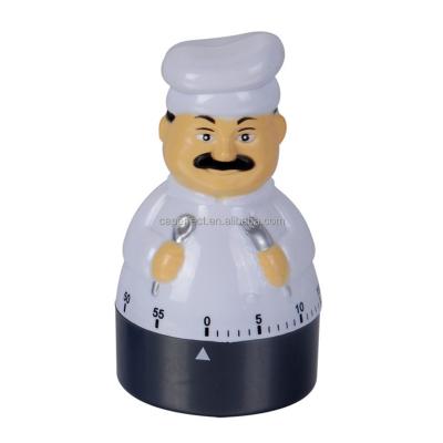 China Viable Kitchen Mechanical Count Down Best Quality Chef Shaped China New Product Timer for sale