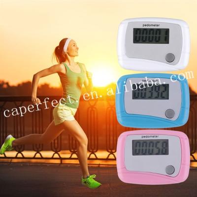 China Health Care Digital LCD Screen Pedometer Step Distance Calorie Walking Counter With One Button for sale