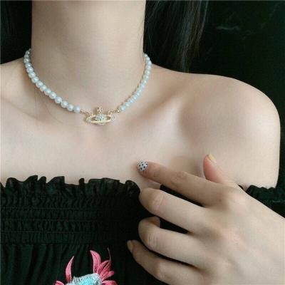 China TRENDY silver and gold color star pendant necklace for women newcomer imitation pearl chokers necklace fashion jewelry for sale