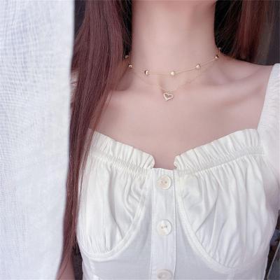 China Wholesale Diamond Necklace Fashionable Long Amazon Choker Necklace Jewelry Heart Shaped Long Women Best Pendant Accessories for sale