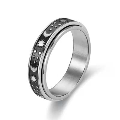 China Stainless Steel Matte Ring Customized Jewelry Rotatable Ring hot sale casual/sporty for women men for sale