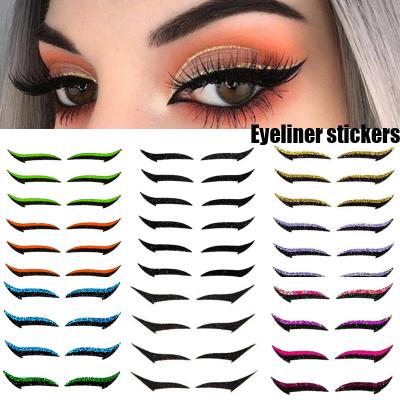 China Reusable Tattoo Wing Eyeliner New Arrival Glitter Eyeshadow Eyeliner Sticker Decals Waterproof Eyeliner Stickers for sale