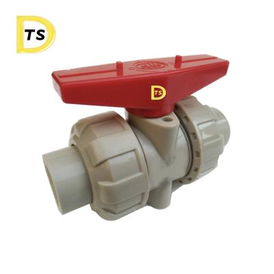 China PVDF pp general pph 3way union ball valve for sale