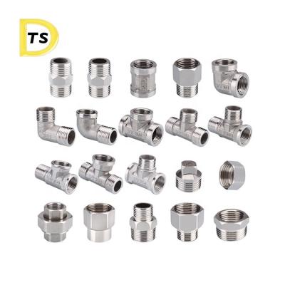 中国 304/316 Sanitary Stainless Steel Piping Materials SS304/316 Stainless Steel Pipe Fittings Unions Threaded Elbow For Water Supply 販売のため