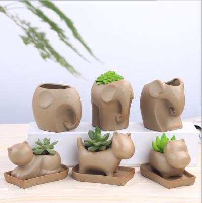 China Modern Animal Planters With Drain Hole Indoor Home Decoration Ceramic Succulent Pots for sale