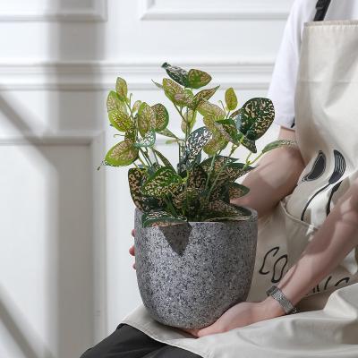 China Modern Marble Painting Nordic Modern Planter Pots Indoor And Outdoor Decoration 5.5 Inch Cement Planter Pots for sale